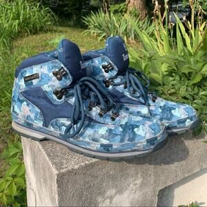Timberland Euro blue camo boot pattern hiking boots 13M